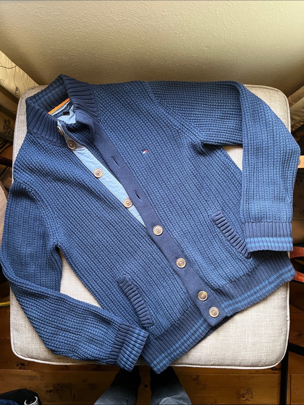 Tommy Hilfiger Blue Knit Cardigan Men's M